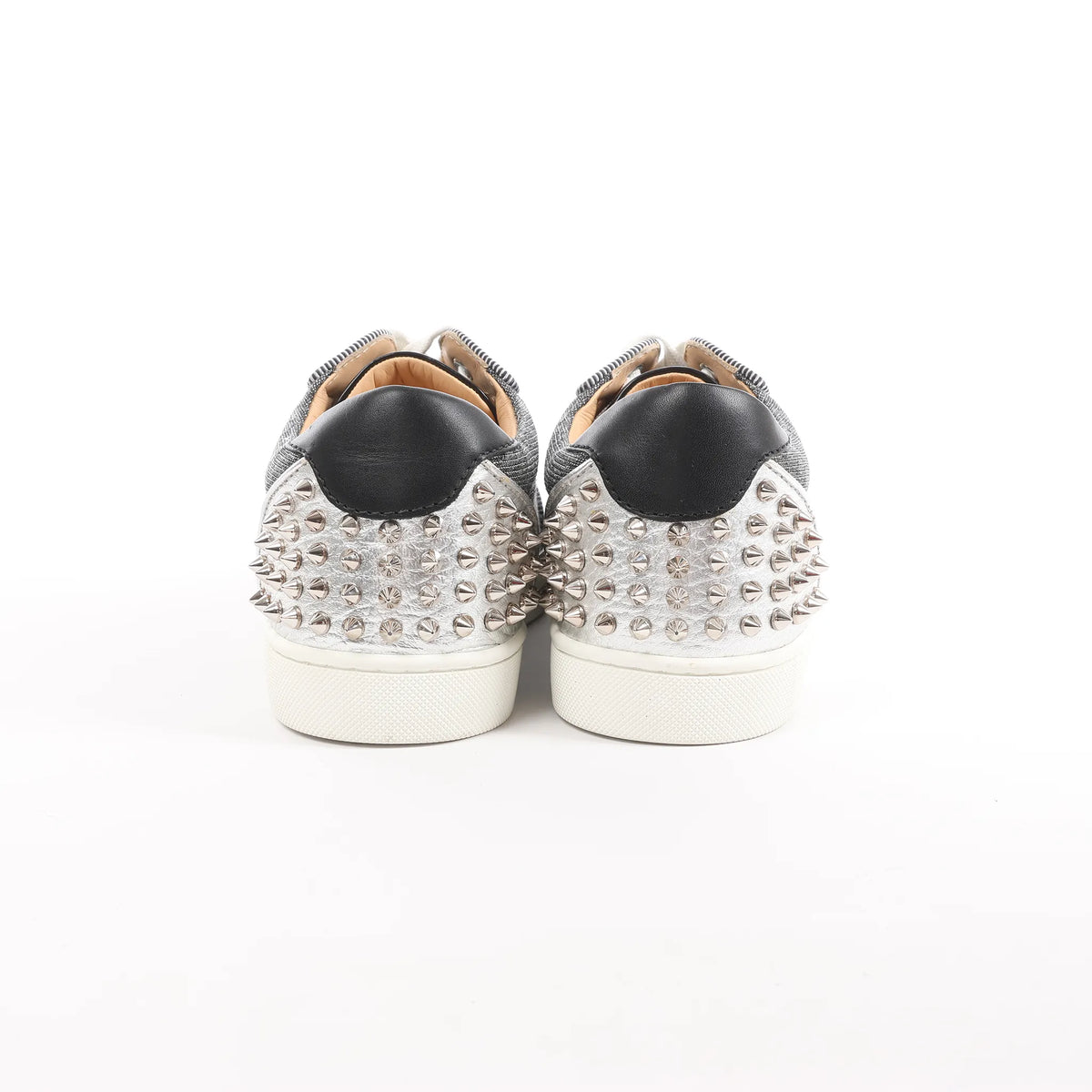 Christian Louboutin Seavaste 2 Orlato Spiked Leather Casual Sneakers in Gray, Size 41 EU