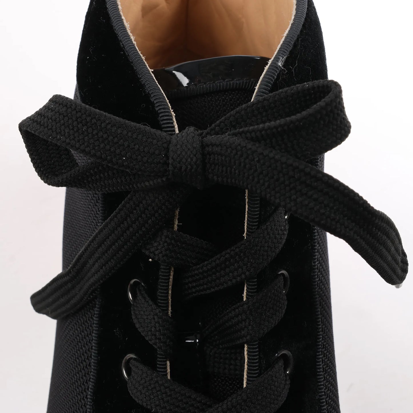 Christian Louboutin Spike Studs High-Top-Sneaker aus Ledergewebe in Schwarz, Größe 42,5 EU