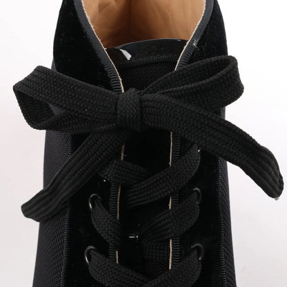 Christian Louboutin Spike Studs High-Top-Sneaker aus Ledergewebe in Schwarz, Größe 42,5 EU