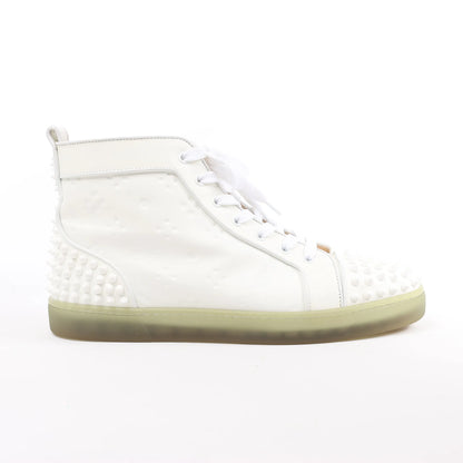 Christian Louboutin Spike Studs High-Top-Sneakers aus Leder in Weiß, Größe 42,5 EU