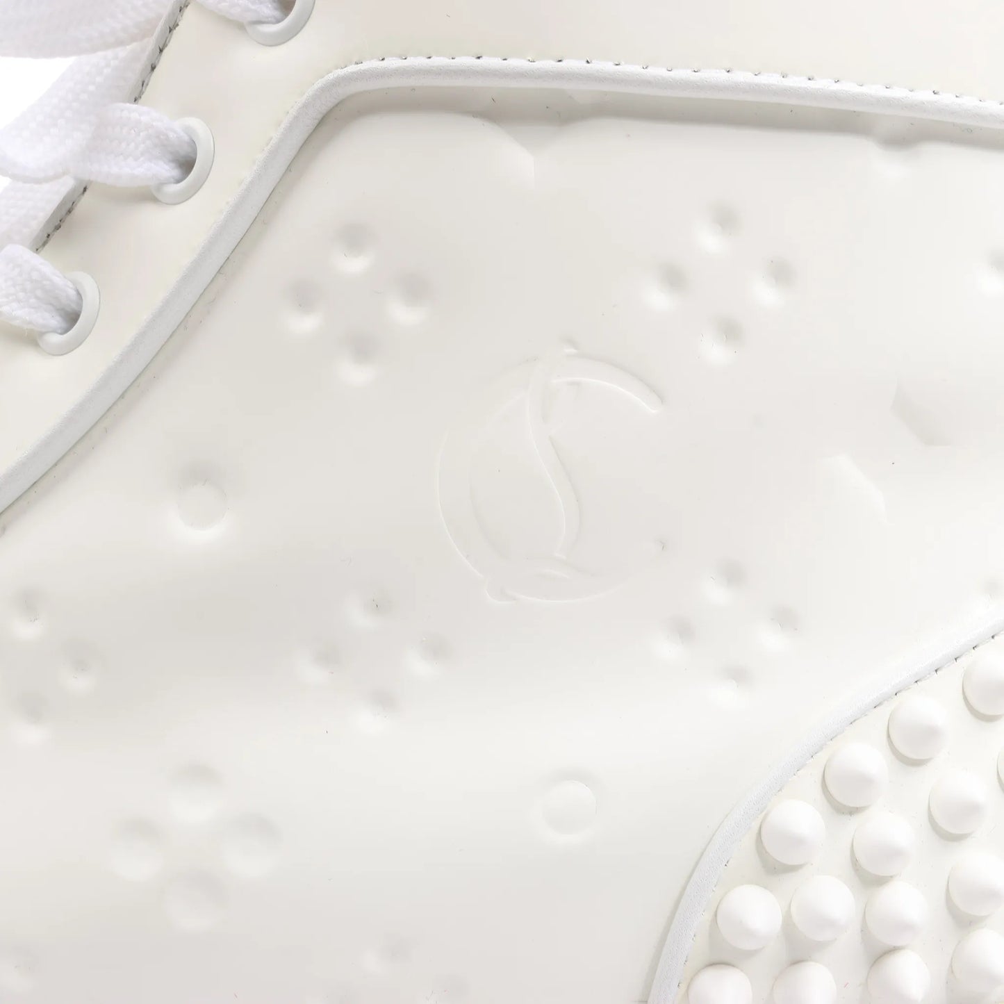 Christian Louboutin Spike Studs High-Top-Sneakers aus Leder in Weiß, Größe 42,5 EU