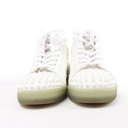 Christian Louboutin Spike Studs High-Top-Sneakers aus Leder in Weiß, Größe 42,5 EU