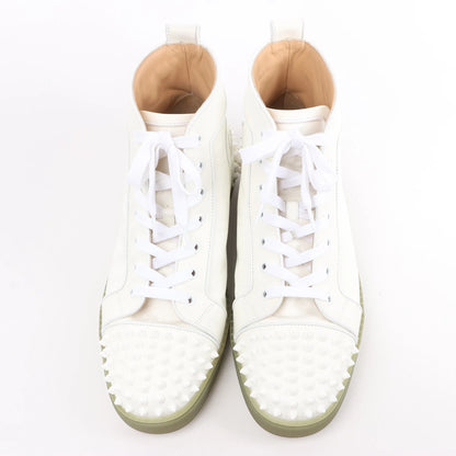 Christian Louboutin Spike Studs High-Top-Sneakers aus Leder in Weiß, Größe 42,5 EU