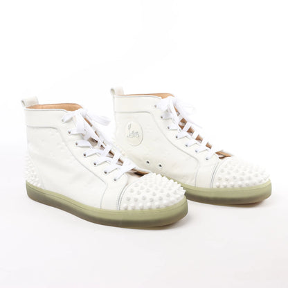 Christian Louboutin Spike Studs High-Top-Sneakers aus Leder in Weiß, Größe 42,5 EU