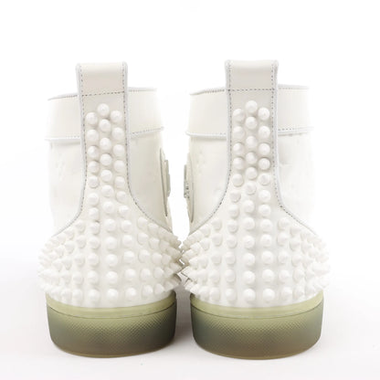 Christian Louboutin Spike Studs High-Top-Sneakers aus Leder in Weiß, Größe 42,5 EU