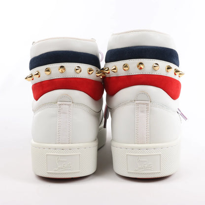 Christian Louboutin Spike Studs High-Top-Sneakers aus Leder in Weiß, Größe 42,5 EU
