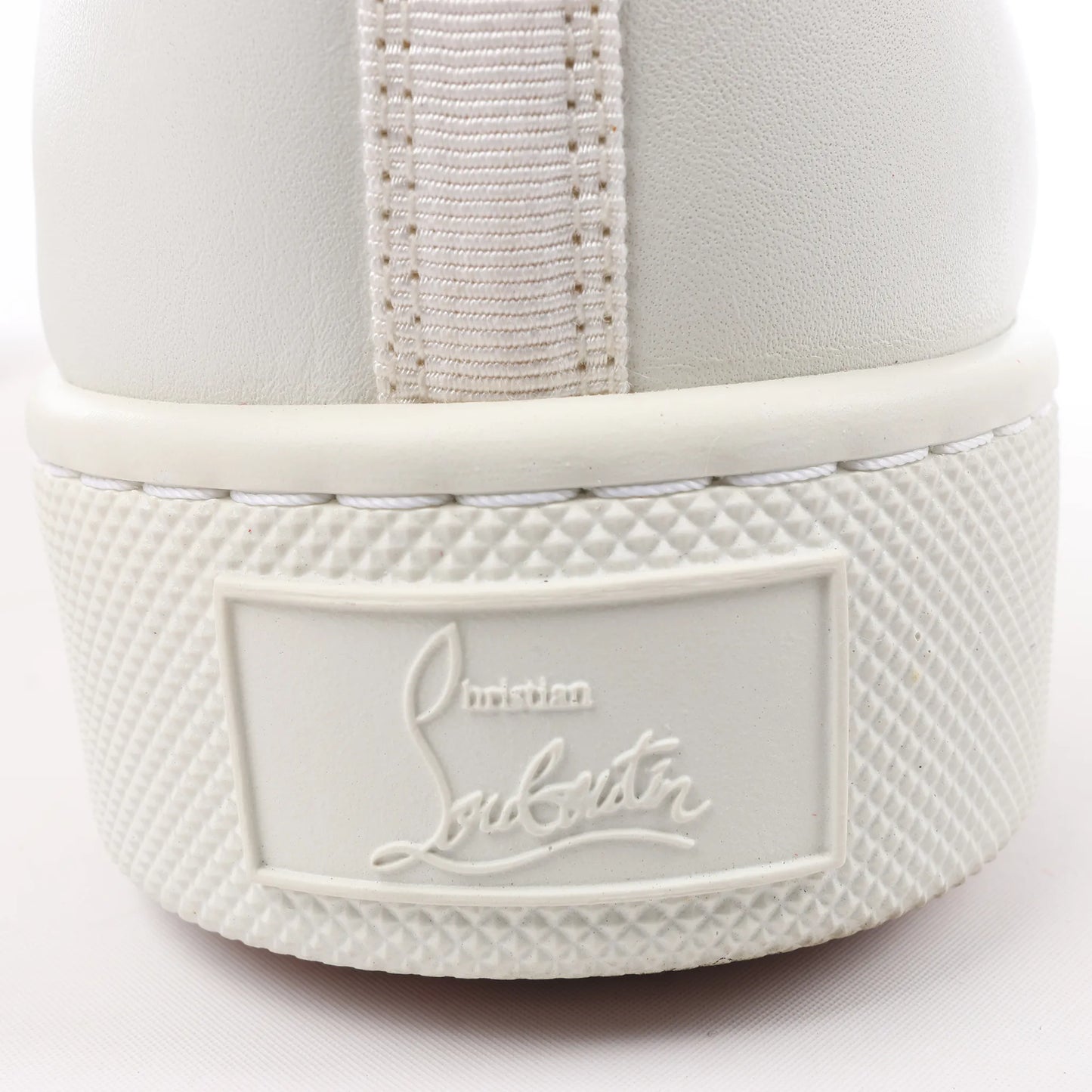 Christian Louboutin Spike Studs High-Top-Sneakers aus Leder in Weiß, Größe 42,5 EU