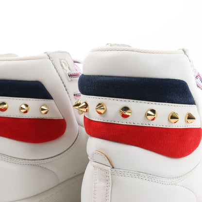 Christian Louboutin Spike Studs High-Top-Sneakers aus Leder in Weiß, Größe 42,5 EU