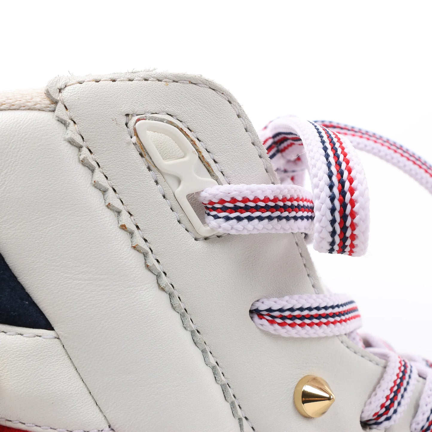 Christian Louboutin Spike Studs High-Top-Sneakers aus Leder in Weiß, Größe 42,5 EU