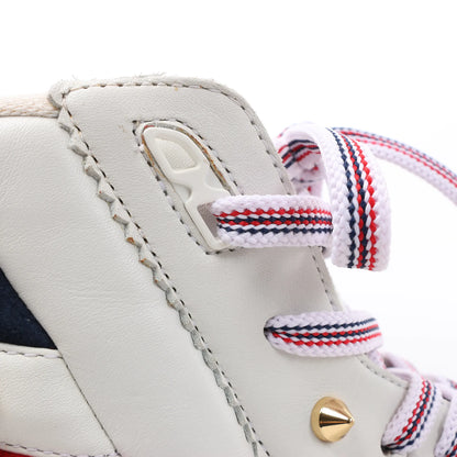 Christian Louboutin Spike Studs High-Top-Sneakers aus Leder in Weiß, Größe 42,5 EU