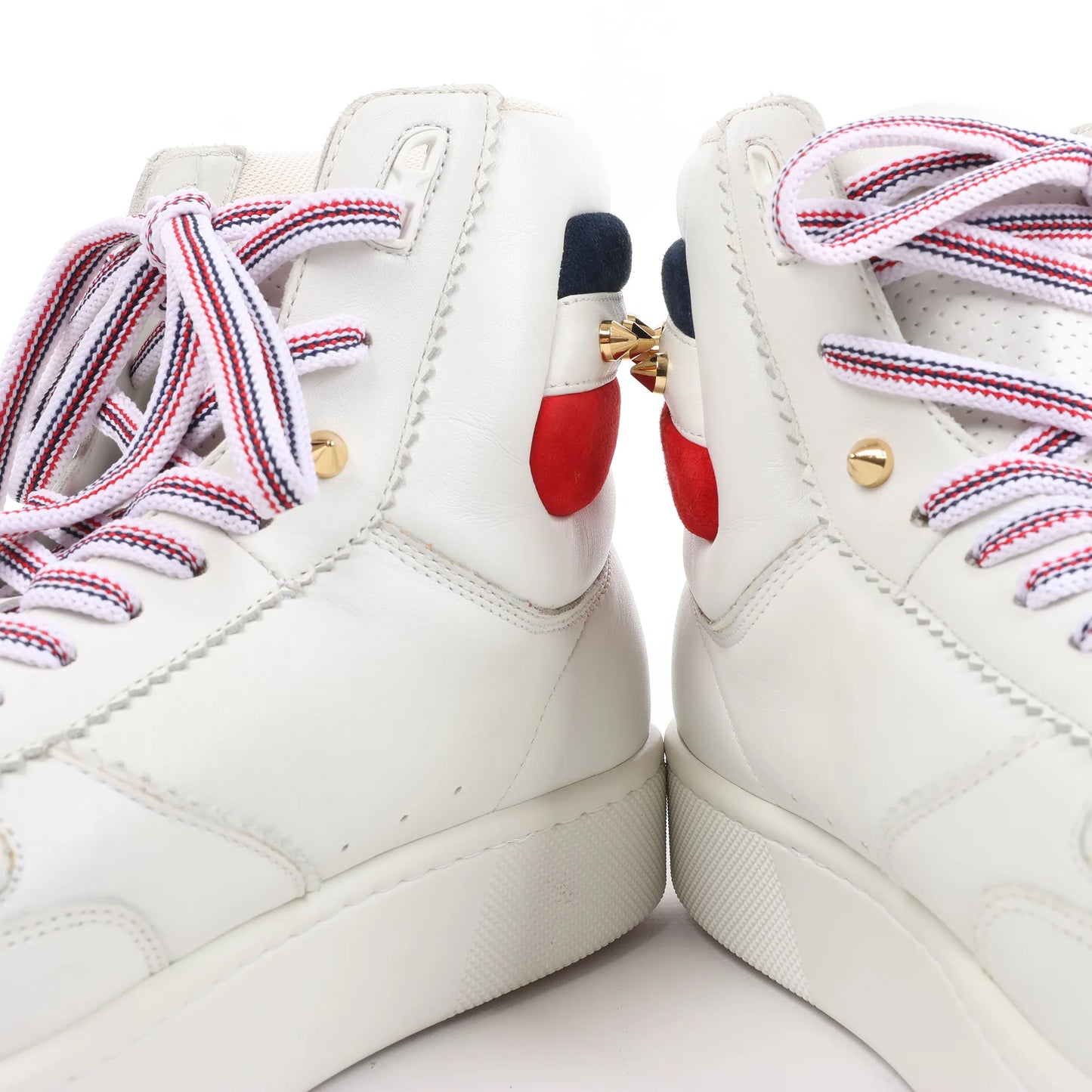 Christian Louboutin Spike Studs High-Top-Sneakers aus Leder in Weiß, Größe 42,5 EU