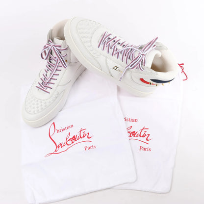 Christian Louboutin Spike Studs High-Top-Sneakers aus Leder in Weiß, Größe 42,5 EU