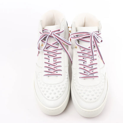 Christian Louboutin Spike Studs High-Top-Sneakers aus Leder in Weiß, Größe 42,5 EU