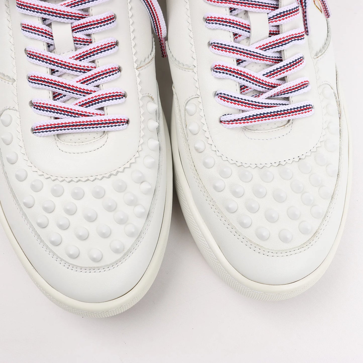 Christian Louboutin Spike Studs High-Top-Sneakers aus Leder in Weiß, Größe 42,5 EU