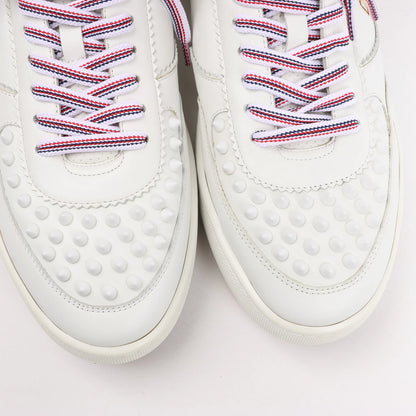 Christian Louboutin Spike Studs High-Top-Sneakers aus Leder in Weiß, Größe 42,5 EU