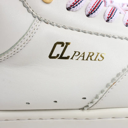 Christian Louboutin Spike Studs High-Top-Sneakers aus Leder in Weiß, Größe 42,5 EU