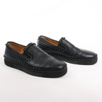 Christian Louboutin Spike Studs Leather Slip-on in Black, Size 42 EU