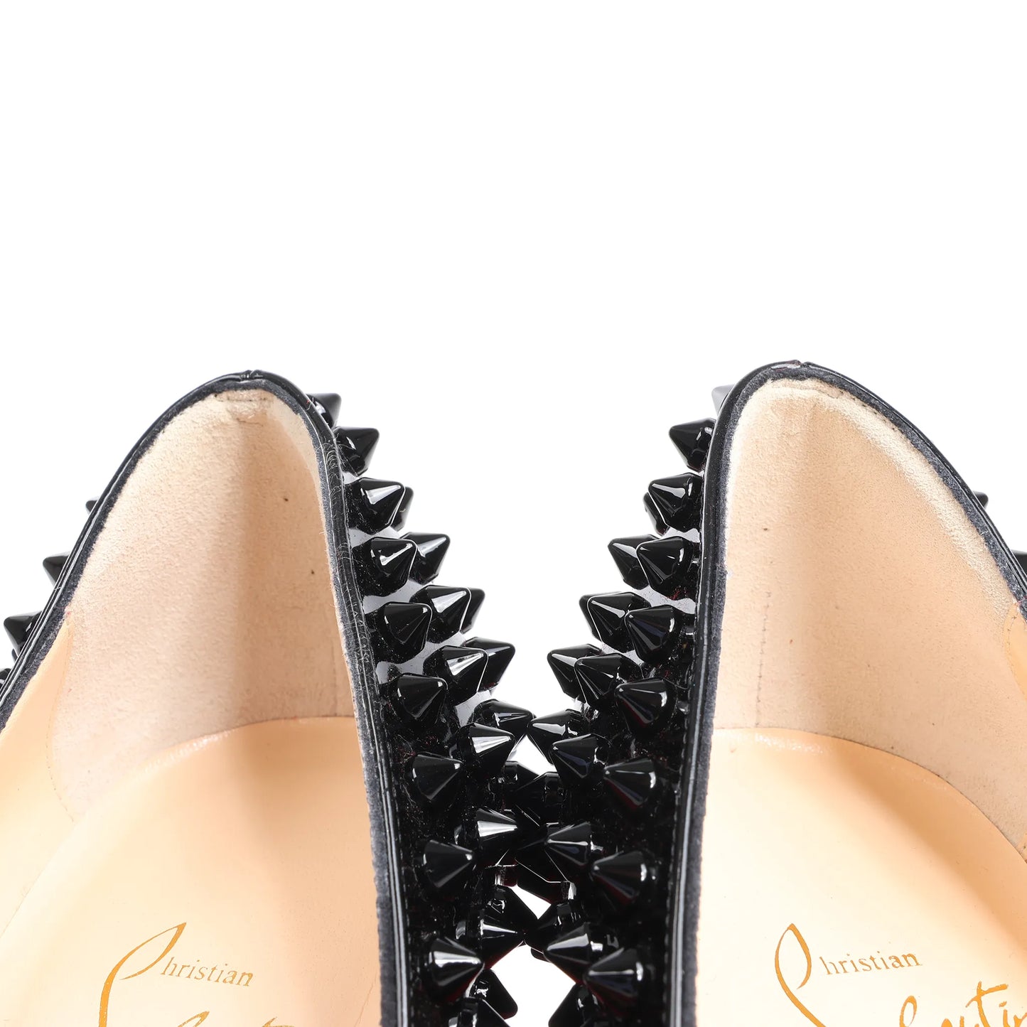 Christian Louboutin Spike Studs Patent Leather Pumps in Black, Size 38 EU
