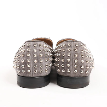 Christian Louboutin Spike Studs Leather Slip-on in Gray, Size 43 EU