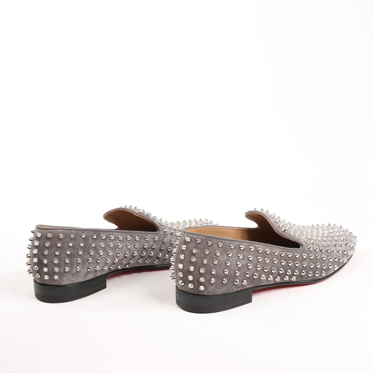 Christian Louboutin Spike Studs Leather Slip-on in Gray, Size 43 EU