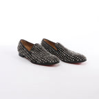 Christian Louboutin - Zapatos sin cordones de piel con tachuelas en negro, talla 42