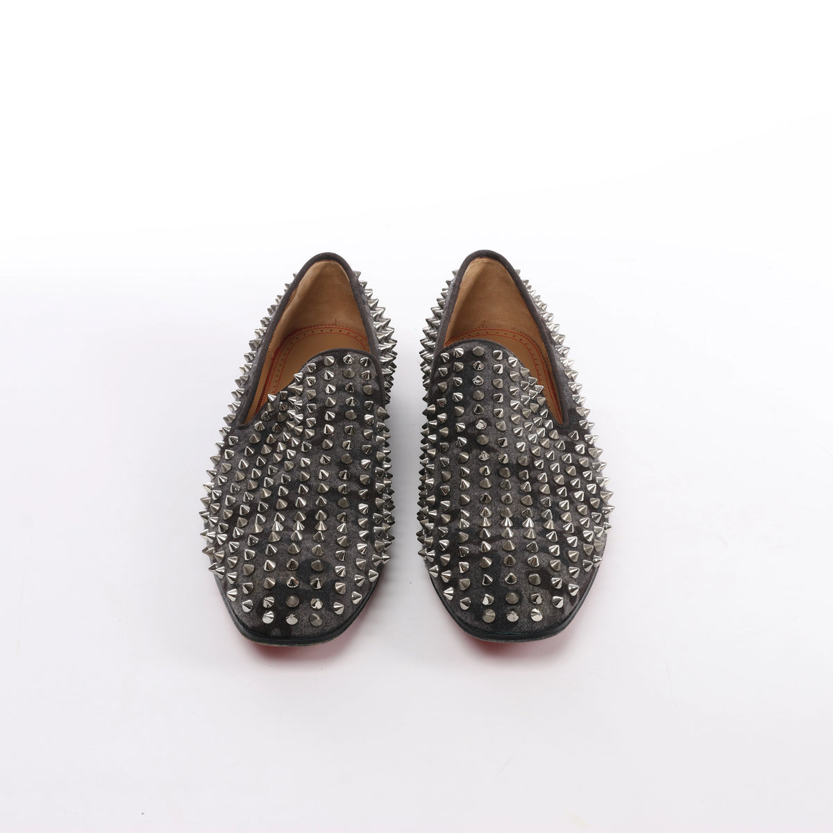 Christian Louboutin - Zapatos sin cordones de piel con tachuelas en negro, talla 42