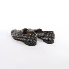 Christian Louboutin - Zapatos sin cordones de piel con tachuelas en negro, talla 42