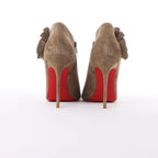 Christian Louboutin Mrs Baba 100 Suede Booties in Taupe, Size 37 EU