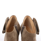 Christian Louboutin Mrs Baba 100 Suede Booties in Taupe, Size 37 EU