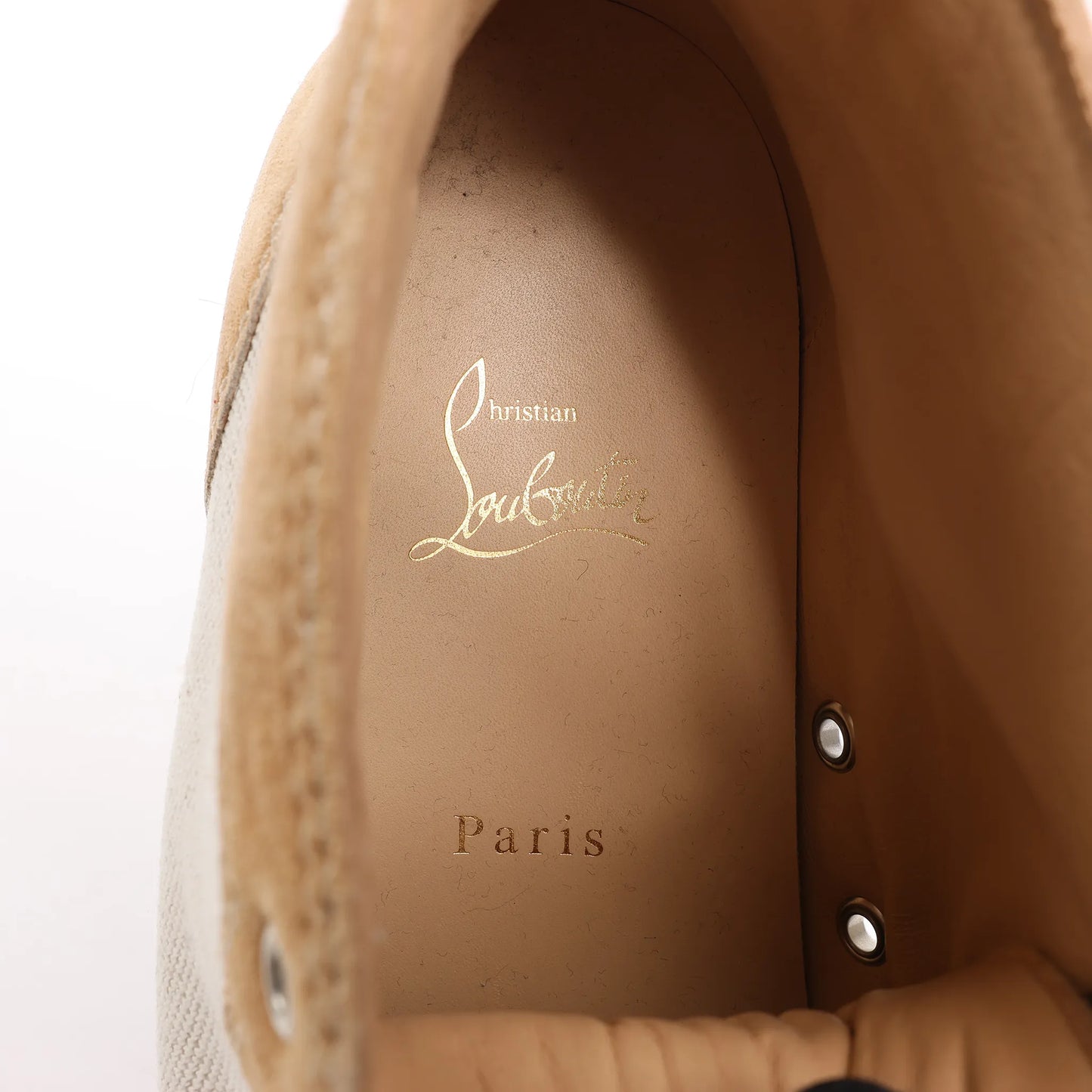 Christian Louboutin Wildleder High-Top-Sneaker in Beige, Größe 43 EU