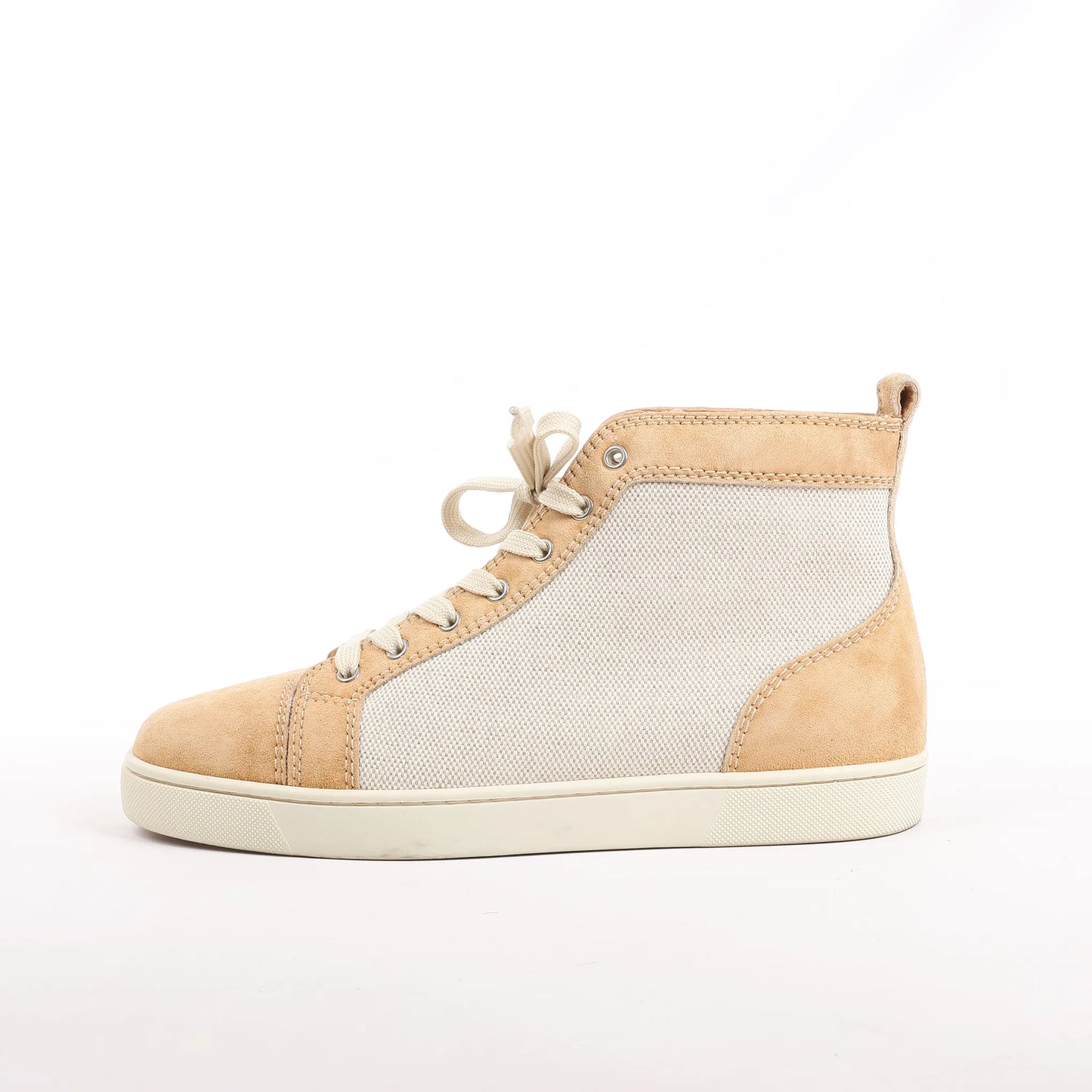 Christian Louboutin Wildleder High-Top-Sneaker in Beige, Größe 43 EU