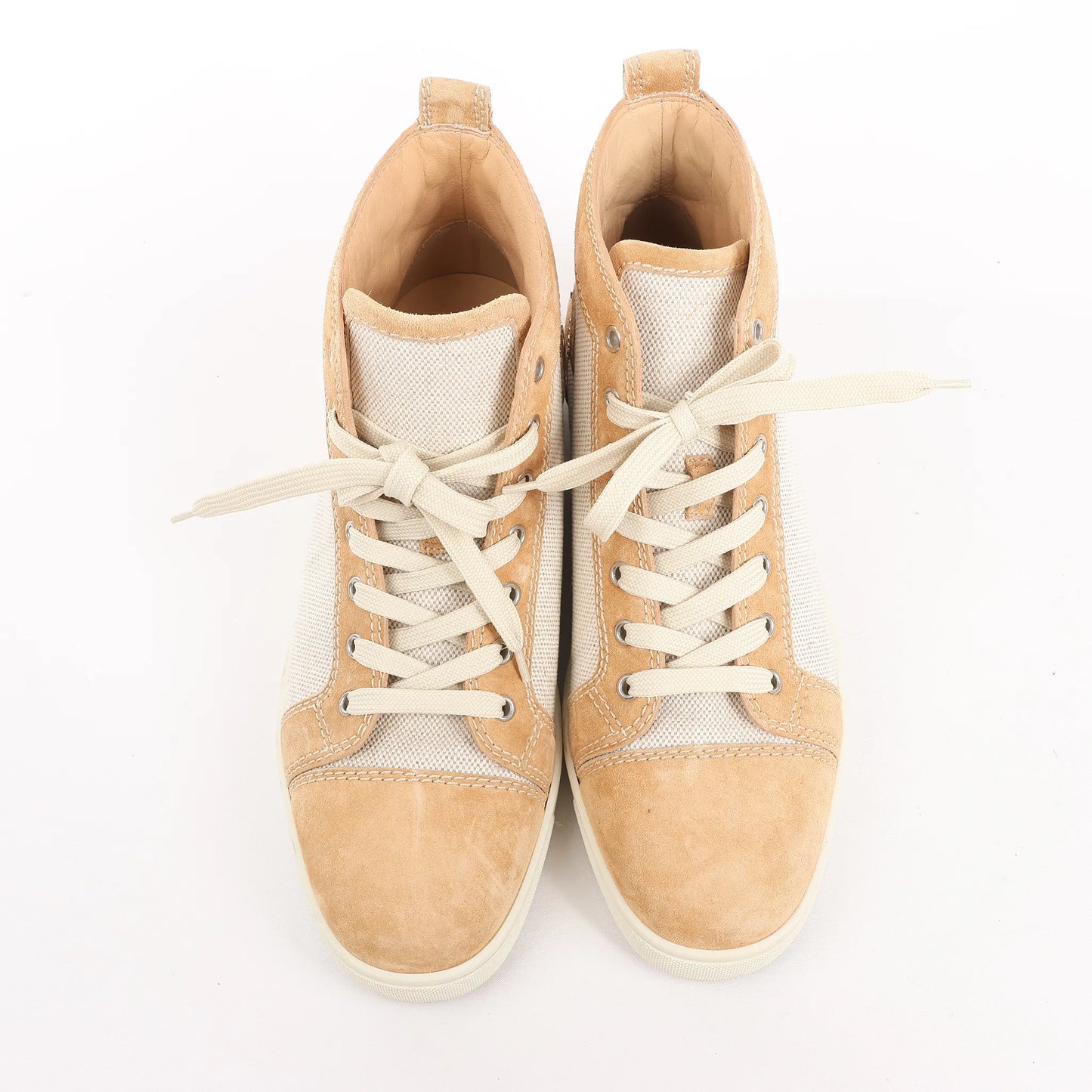 Christian Louboutin Wildleder High-Top-Sneaker in Beige, Größe 43 EU