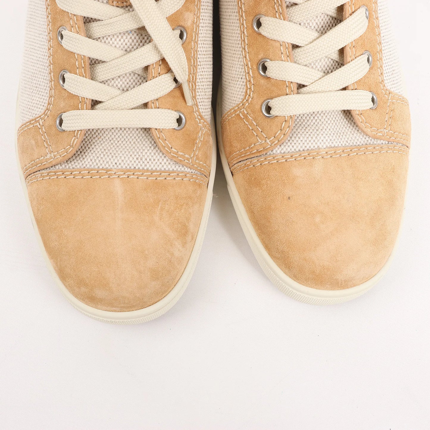 Christian Louboutin Wildleder High-Top-Sneaker in Beige, Größe 43 EU