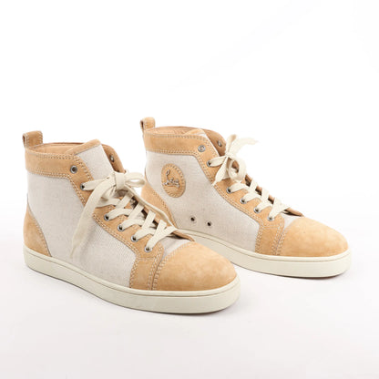 Christian Louboutin Wildleder High-Top-Sneaker in Beige, Größe 43 EU