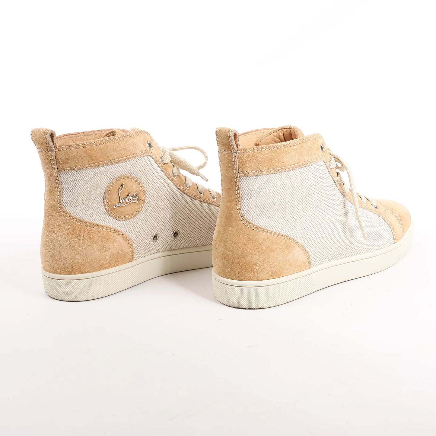 Christian Louboutin Wildleder High-Top-Sneaker in Beige, Größe 43 EU