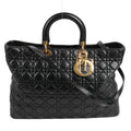 Dior Lady Dior Large Cannage Leather 2Way Handbag in Black