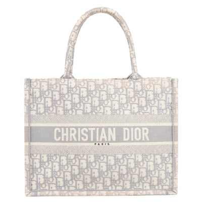 Dior Oblique Book Tote Canvas Tote Handbag in Gray / with scarf