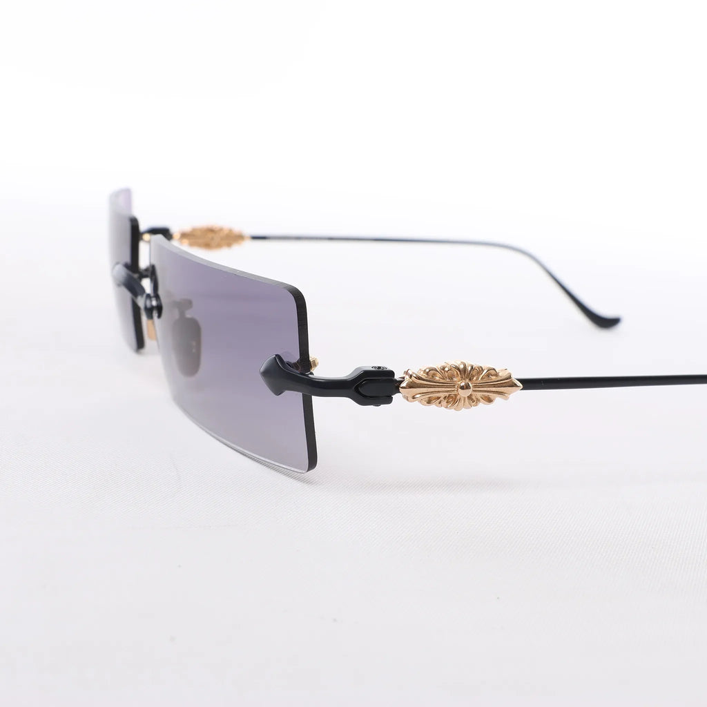 Chrome Hearts HELLZ BELLZ Gold Plated Sunglasses in Gray