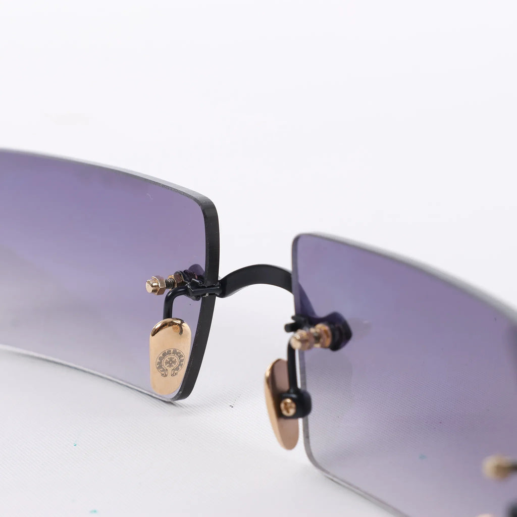 Chrome Hearts HELLZ BELLZ Gold Plated Sunglasses in Gray