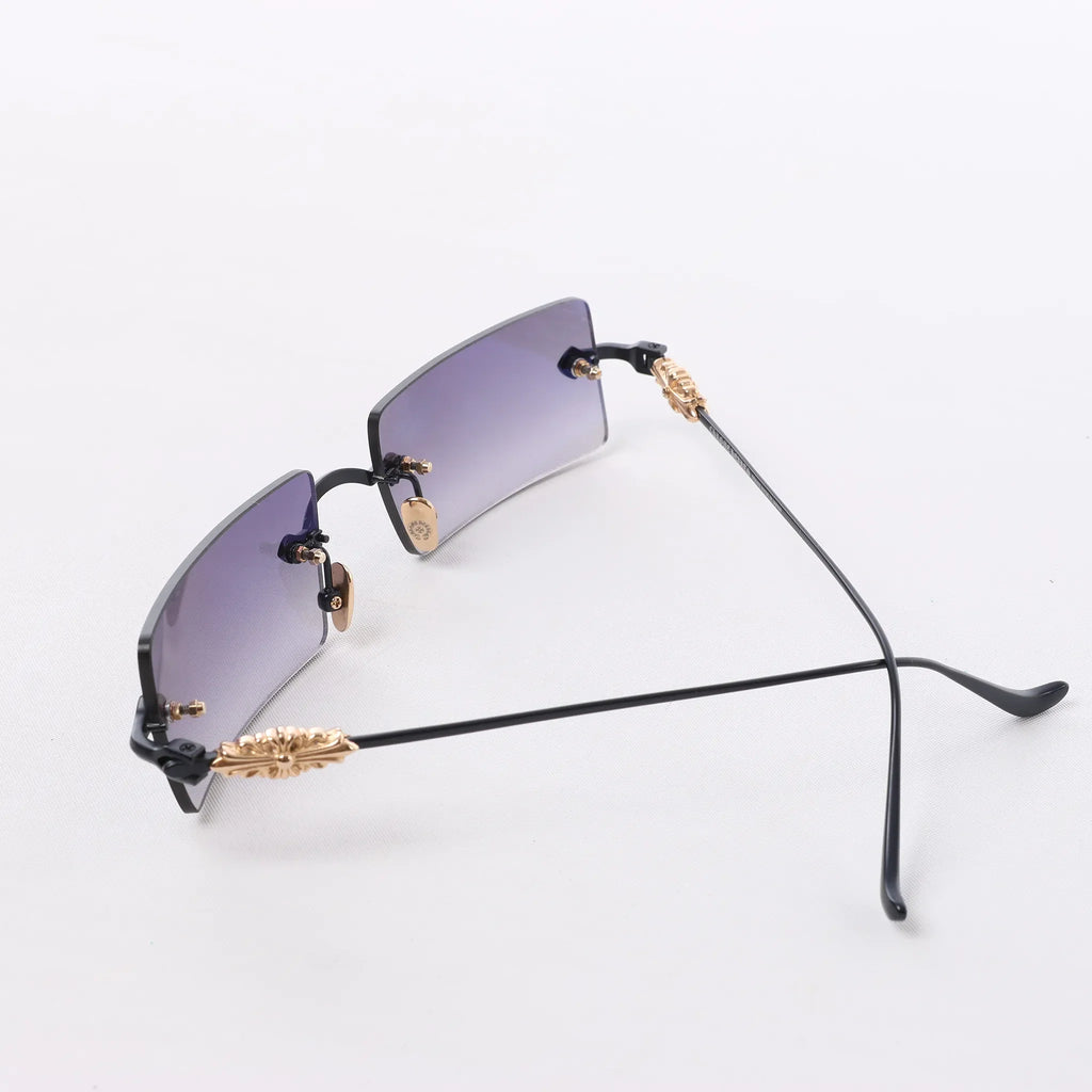 Chrome Hearts HELLZ BELLZ Gold Plated Sunglasses in Gray