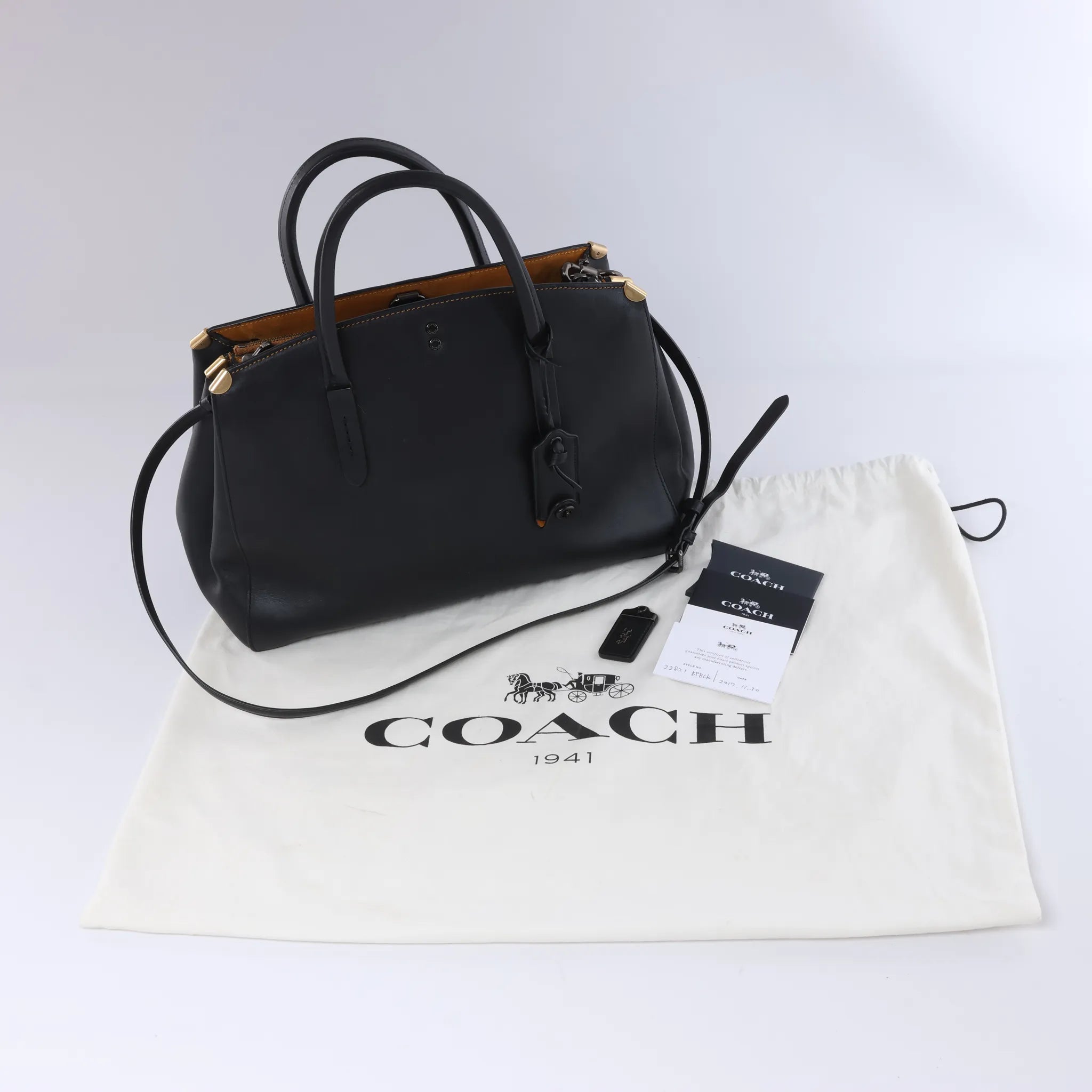 Coach 1941 Cooper Carryall Leather 2Way Handbag in Black
