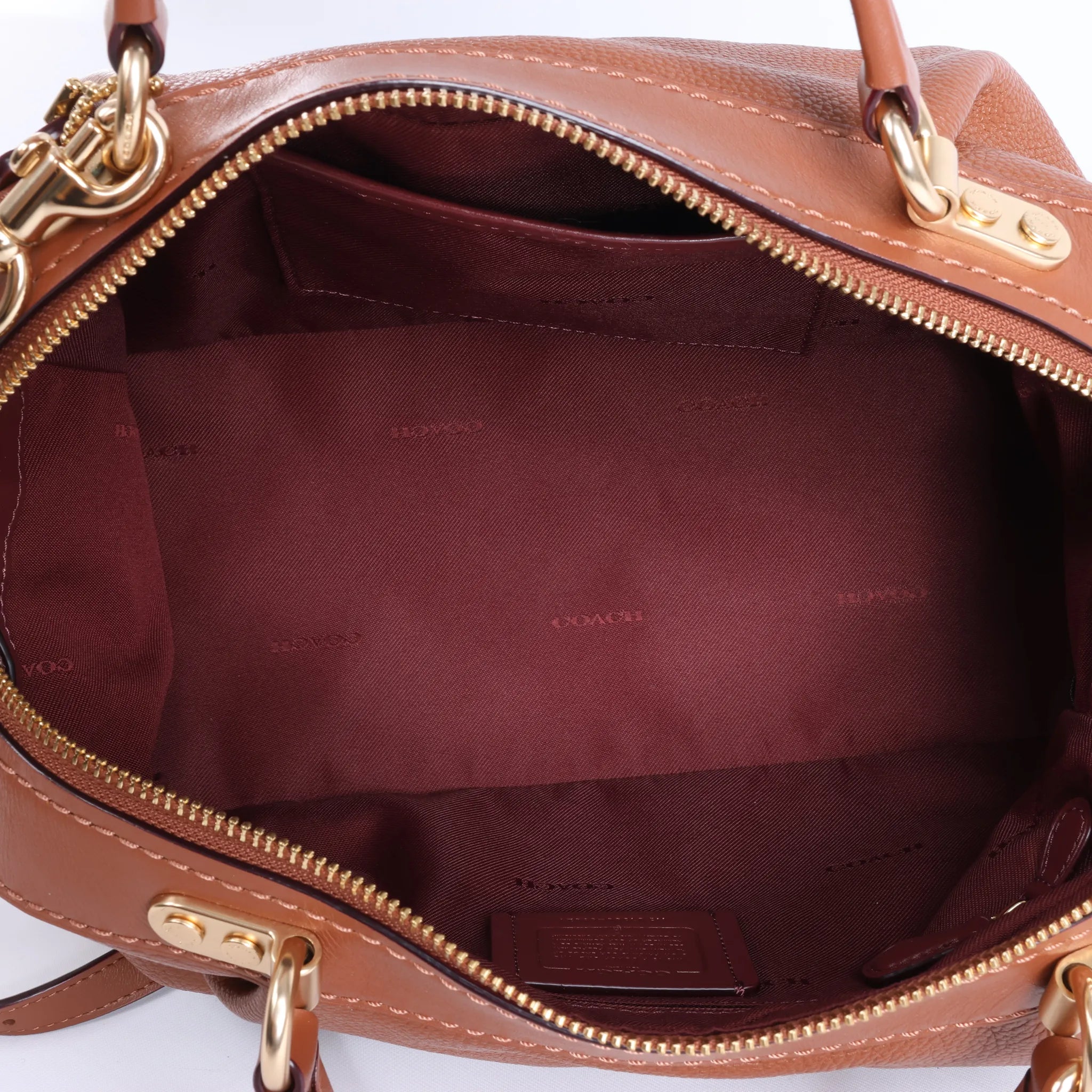 Coach Lane Satchel Leather 2Way Handbag in Brown