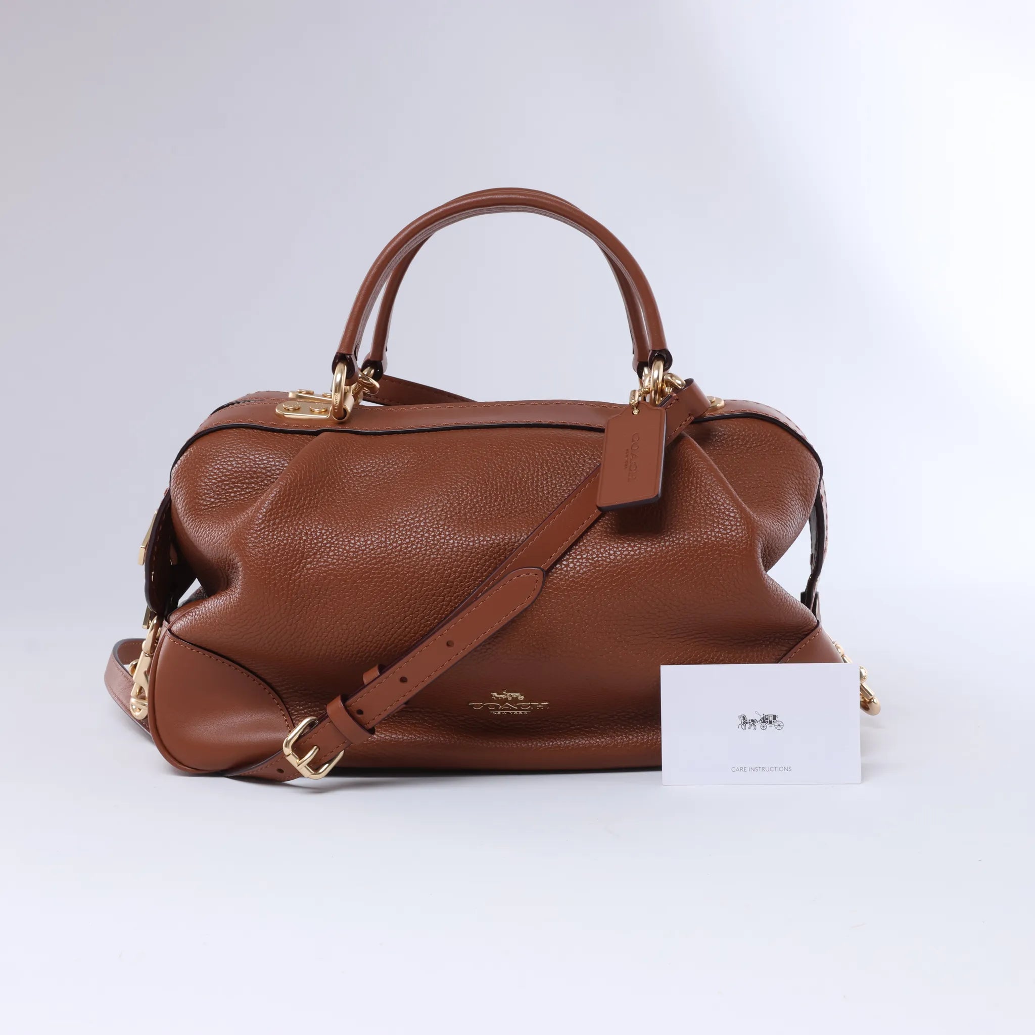 Coach Lane Satchel Leather 2Way Handbag in Brown