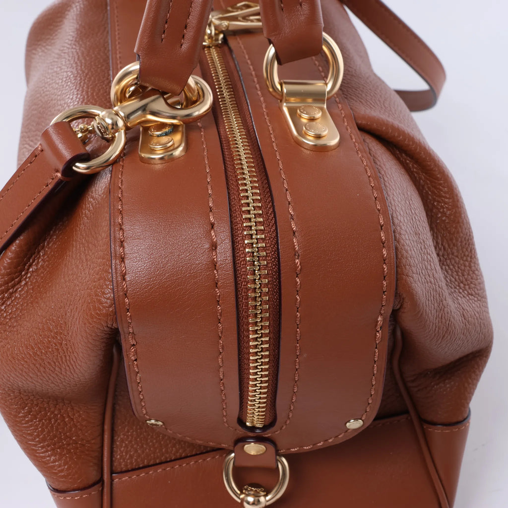 Coach Lane Satchel Leather 2Way Handbag in Brown