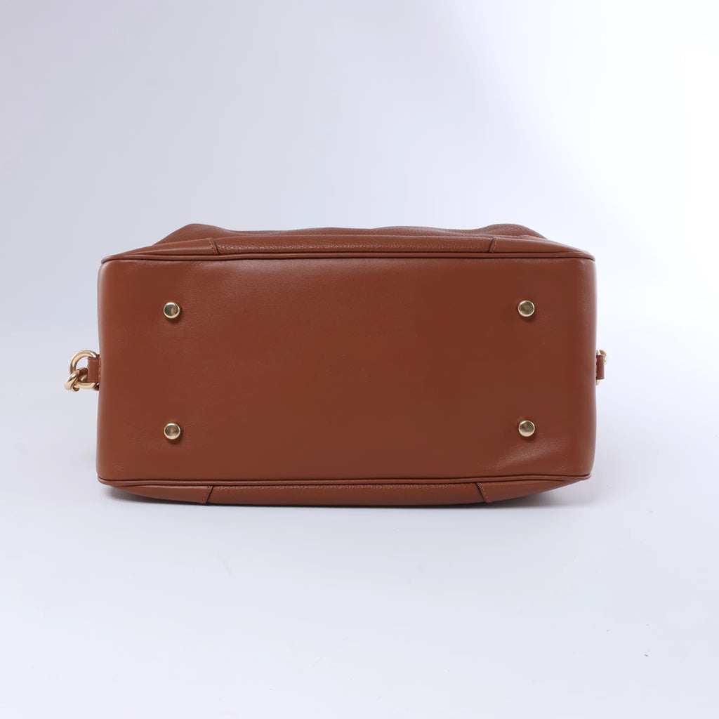 Coach Lane Satchel Leather 2Way Handbag in Brown