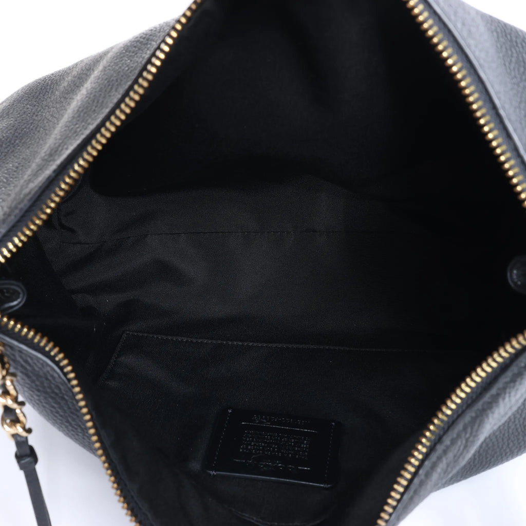Coach Mia Leather Shoulder Bag in Black
