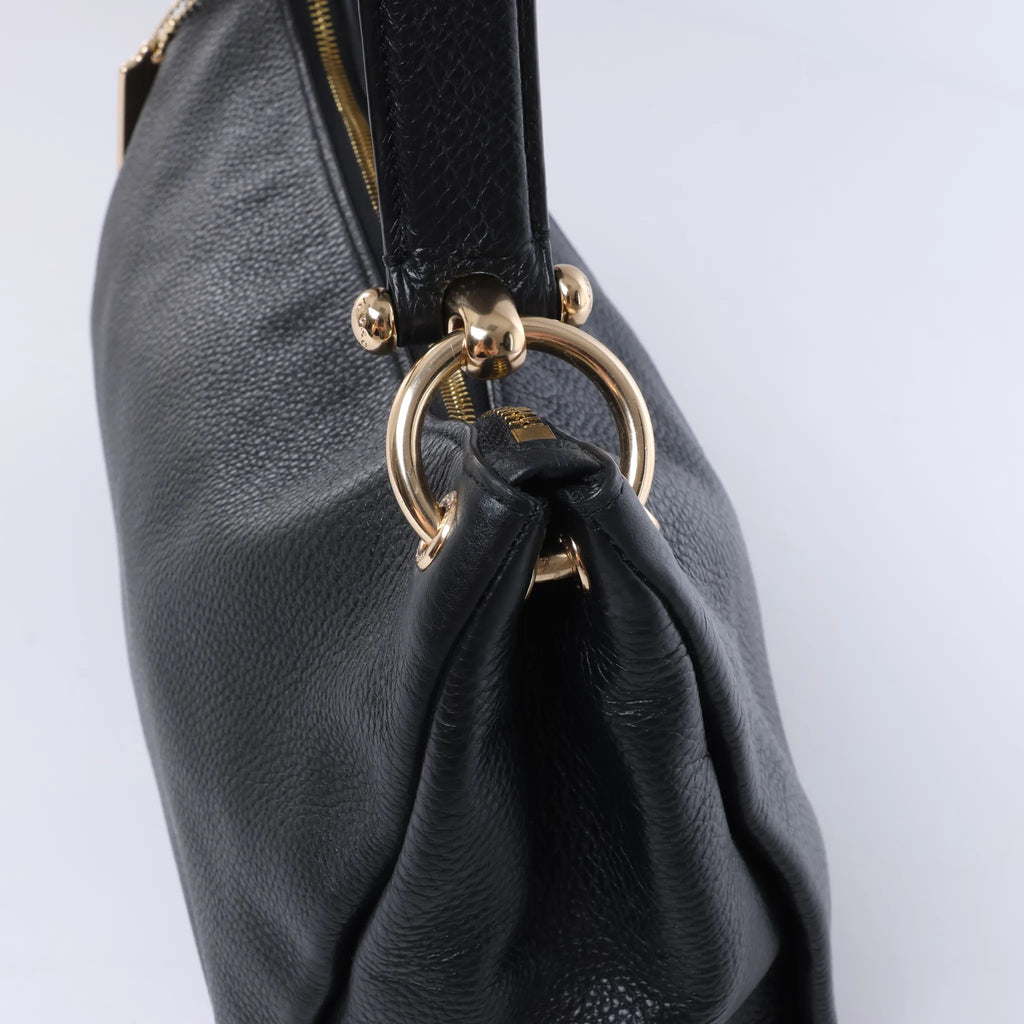 Coach Mia Leather Shoulder Bag in Black