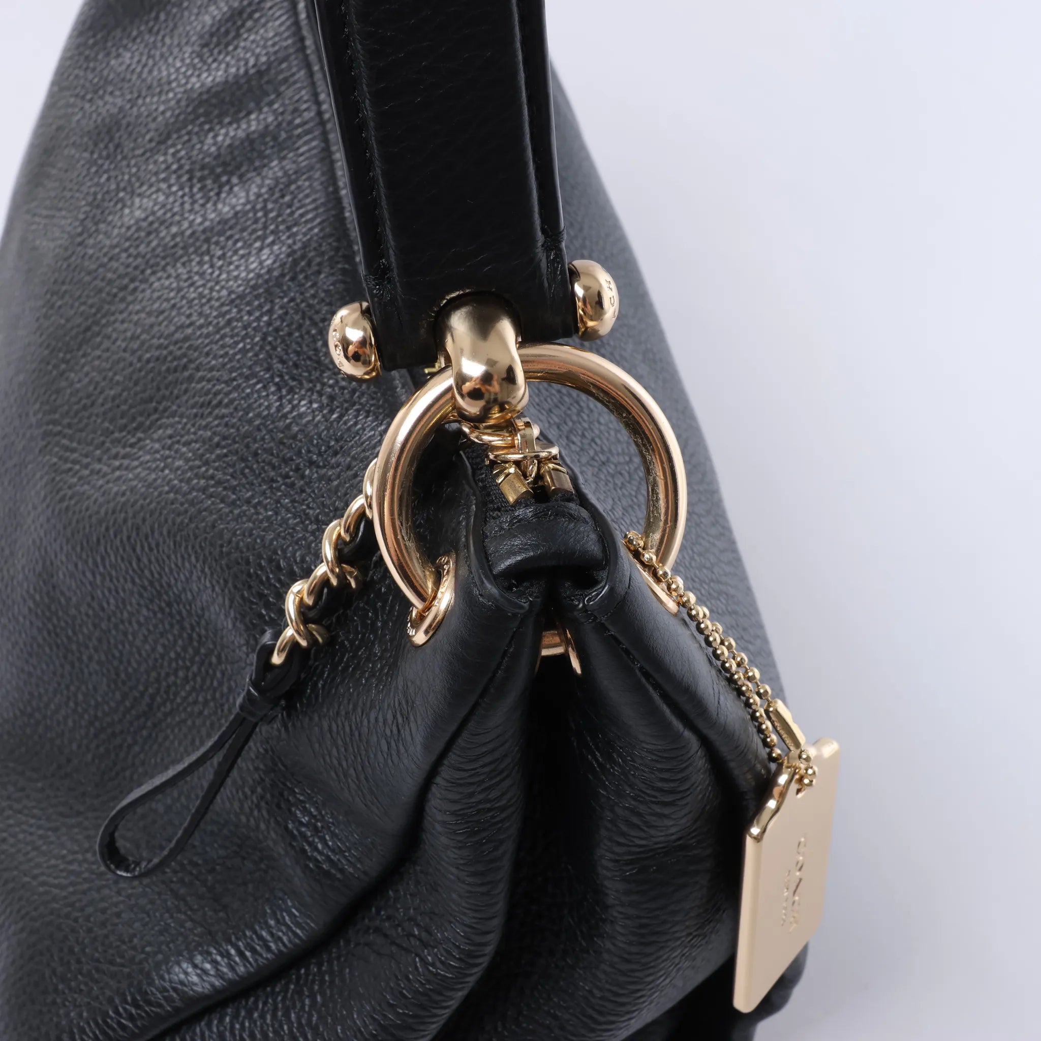 Coach Mia Leather Shoulder Bag in Black