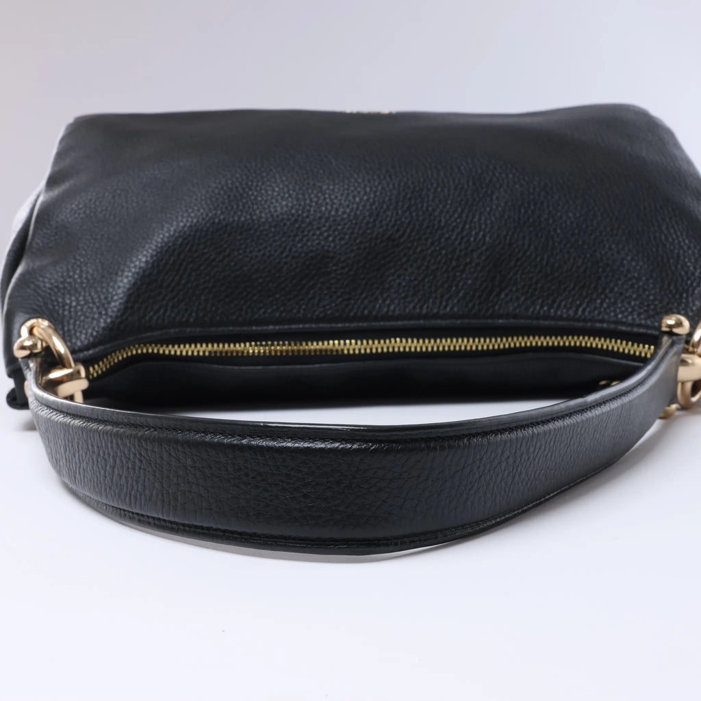 Coach Mia Leather Shoulder Bag in Black
