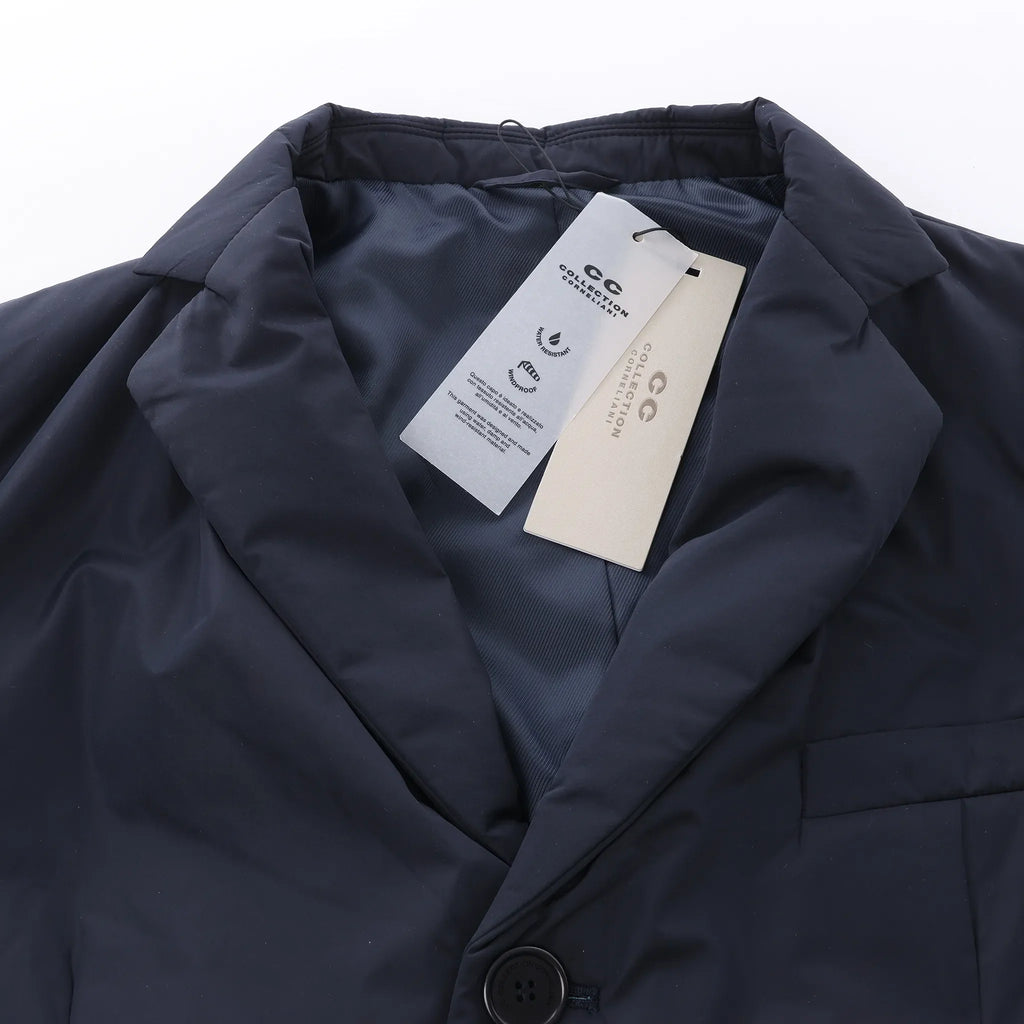 CC Collection Corneliani Puffer Jacket in Navy Blue, Size 50 IT